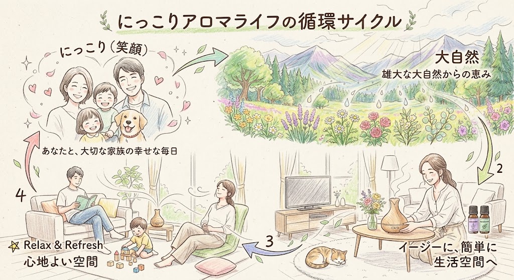 にっこりアロマライフの循環サイクル