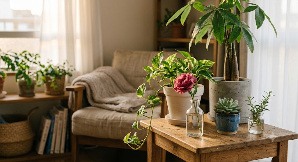 花や寛容植物のある暮らし
