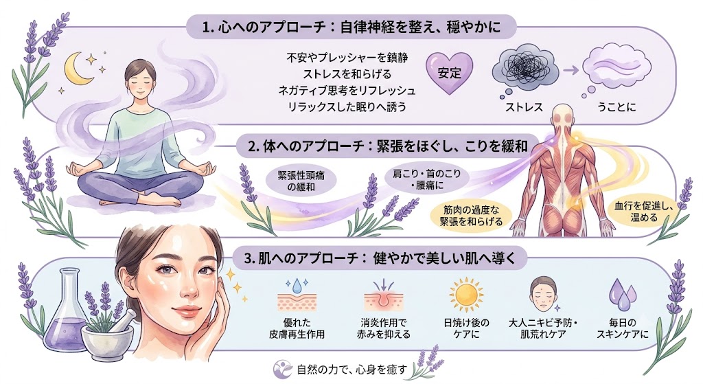 ラベンダーエッセンシャルオイル(精油)の効果