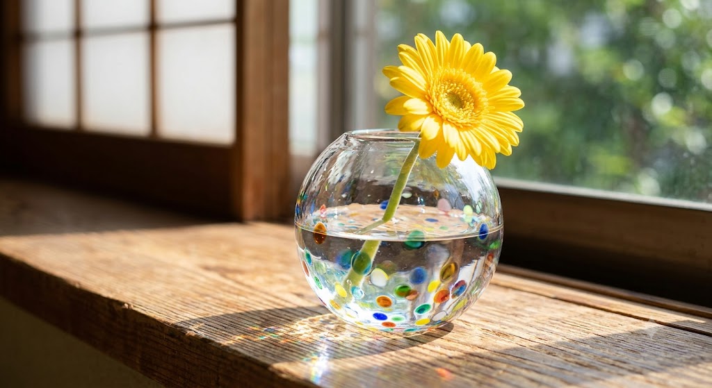 一輪挿し花瓶びいどろ100均卒業