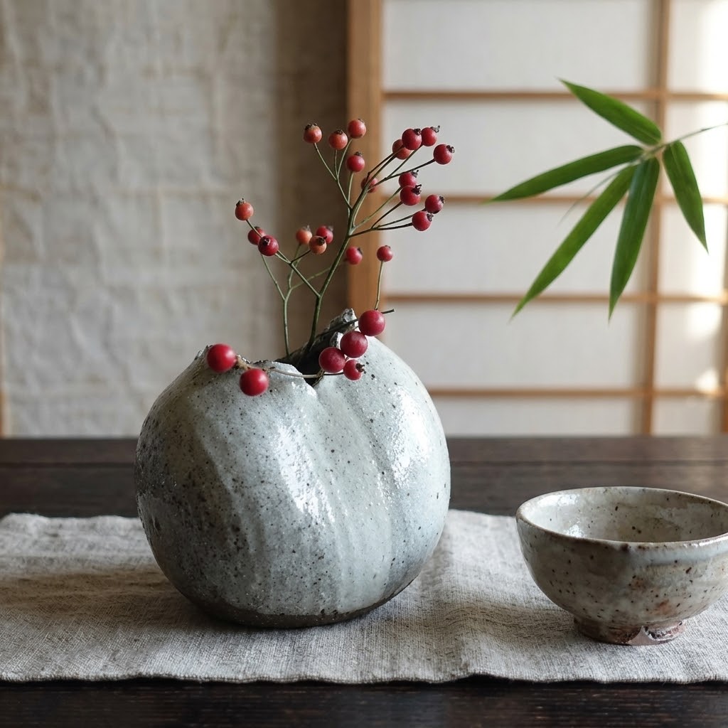 一輪挿し花瓶常滑焼100均卒業