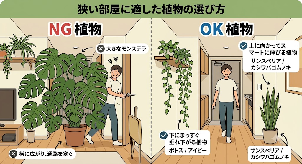 一人暮らし狭い部屋に適した観葉植物の選び方