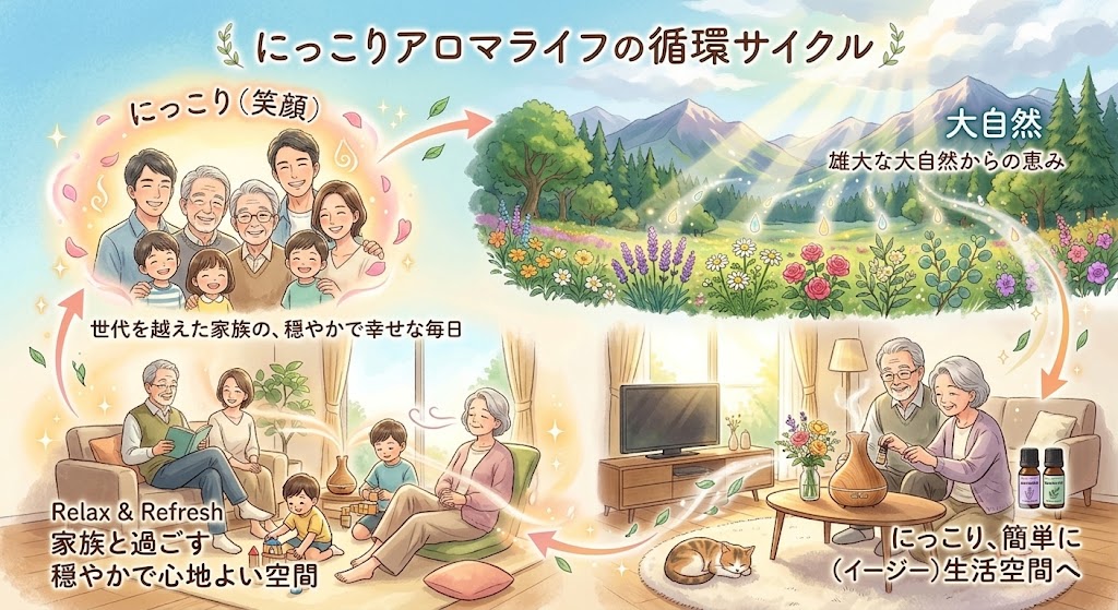 高齢者アロマの循環サイクル